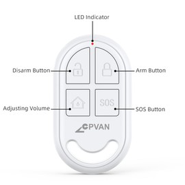CPVAN Universal Remote Control for the CP2/CP2W Home Alarm System-433MHz-White (2nd Generation)
