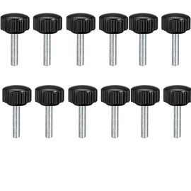 TA-VIGOR 12Pcs M4 x 20mm Male Thread Knurled Clamping Knobs Grip Thumb Screw on Type Round Head 16mm Dia