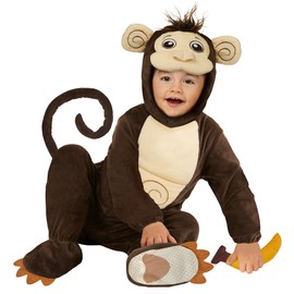 Morph Toddler Monkey Costume for Kids, Baby Nursery Rhyme Outfit, Boys Girls Monkey Onesie, Fun Dress-Up Costume, 6-12 Months