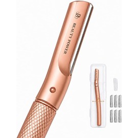 Beauty Power Maquinilla De Afeitar Para Cejas Con 6 Cuchillas Y Estuche De Viaje: Maquinilla De Afeitar Facial Para Mujeres Y Hombres Recortadora Y Moldeadora De Cejas Con Funda De Precisión