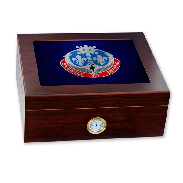 ExpressItBest Premium Desktop Humidor - Glass Top -US Army 204th