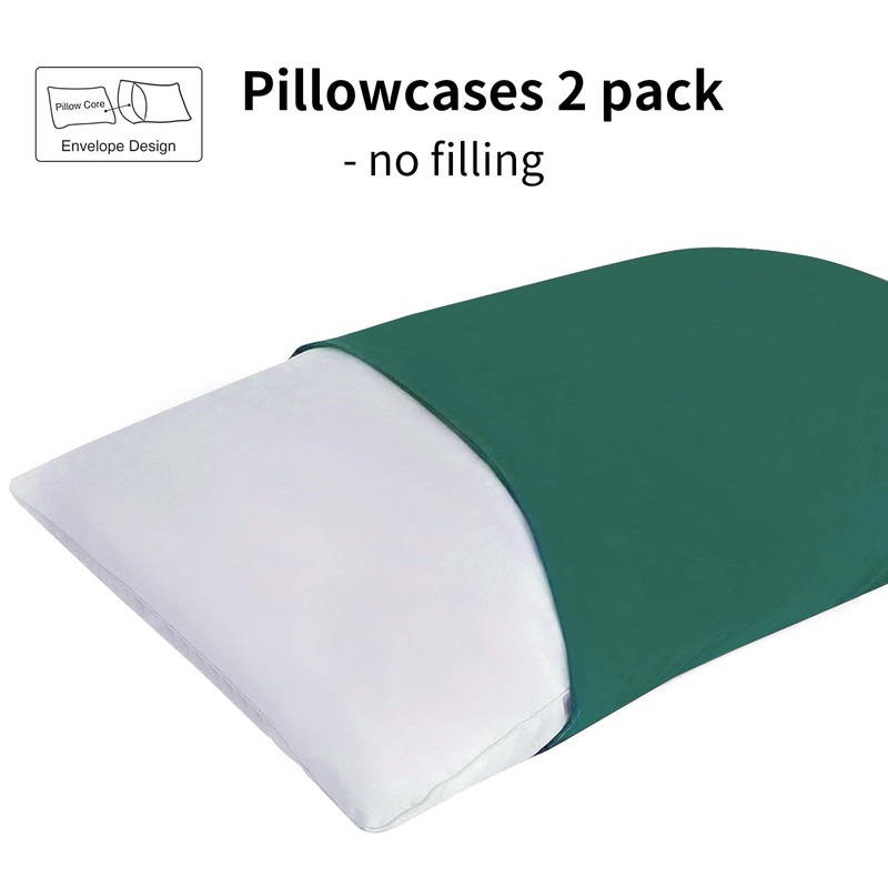 RUIKASI Pillow Cases 2 Pack - Green Standard 50x75 cm