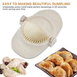 Worldity - Prensa Empanada Maker de 7 piezas, prensa de 3 tamaños con cortador de masa y cuchara de relleno, molde de bola de masa para albóndigas chinas, empanadas, raviolis y pastel