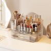 STORICANS 360° Rotating Makeup Organizer with Drawer, Clear Acrylic Cosmetic