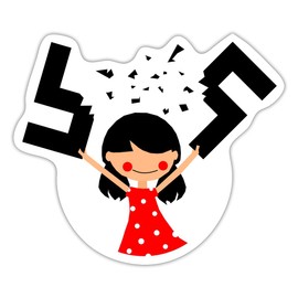 Spreadshirt Mädchen gegen Rassismus Stopp NZS Sticker, max. 10 x 10 cm, 10 x 10 cm, Mattweiß