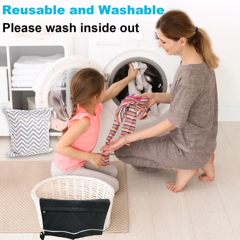 2 Pack Travel Laundry Bag Waterproof Wet Dirty Clothes Bags