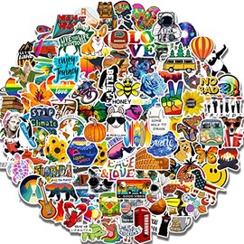 100 PCS Water Bottle Stickers for Kids Teens Girls Adults, Aesthetic Cute Vinyl Waterproof Vsco Cool Stickers, Laptop Scrapbook Skateboard Computer Car Sticker Packs