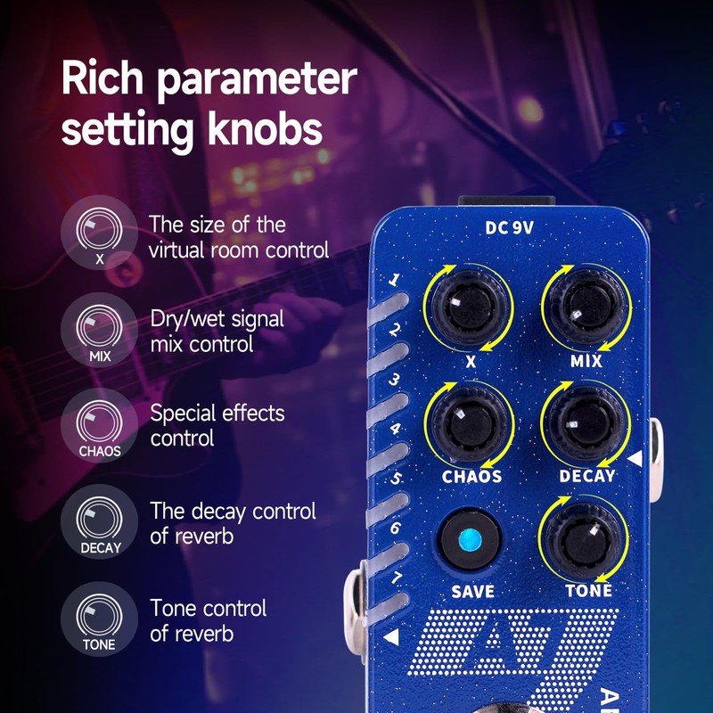 MOOER A7 Ambiance Reverb Guitar Pedal Mini Versatile Pedal with