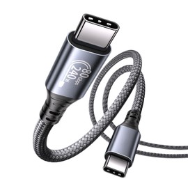 USB 4 Cable 6.6FT for Thunderbolt 5 Cable 80Gbps, up to 120Gbps Bandwidth for Dual 8K, 240W PD 3.1 Charging, Braided USB C Video Cable Compatible Thunderbolt 4/5, SSD,MacBook M4 Pro,Dock,eGPU