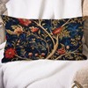 MISSUYSA Chinoiserie Pillow Cover Navy Blue Floral Botanical Lumbar Support