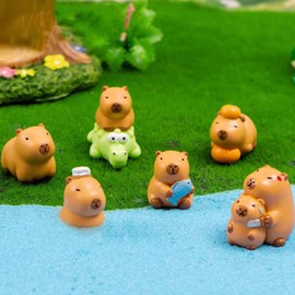 Esenthy 8Pcs Cute Resin Figurines Car Interior Decoration Dashboard Ornament for Micro Landscape Potted Plants Decorations