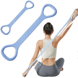 2Pcs High Elastic Figure 8 Resistance Band Helpful Yoga Resistance Strap Comfortable 8-Figure Stretch Bands for Pull Rope Training (Blue)