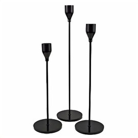 Viscacha Candlestick Holders,Metal Black Candle Holders for Candlesticks Set of 3 for Fits 3/4 inch Thick Candle&Led Candles Taper Candles for Events,Wedding, Dinning, Holiday Centerpiece Décor
