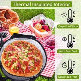 Double Decker Casserole Carrier for Hot or Cold Food, Insulated Food Warmer Bag for Picnic
