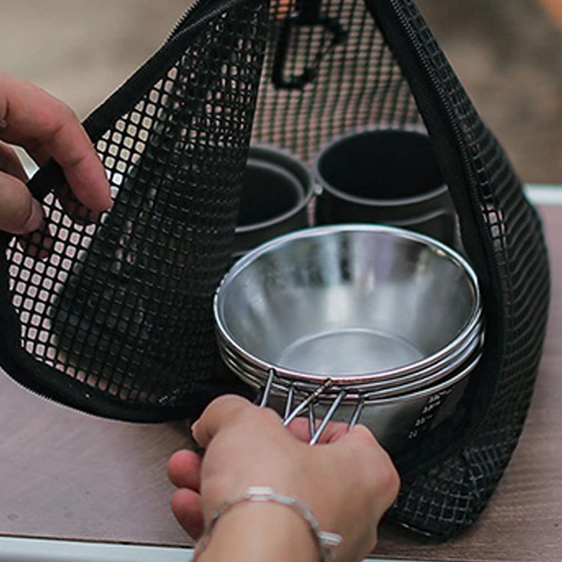 Camping Dry Net, Durable Triangle Hanging Bag with Hook, Camping