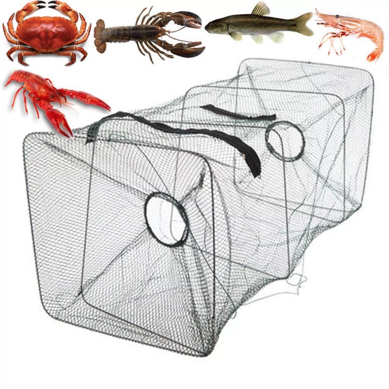 SNS 1-4pcs Fishing Bait Trap Fish Net Cast Cage Crab