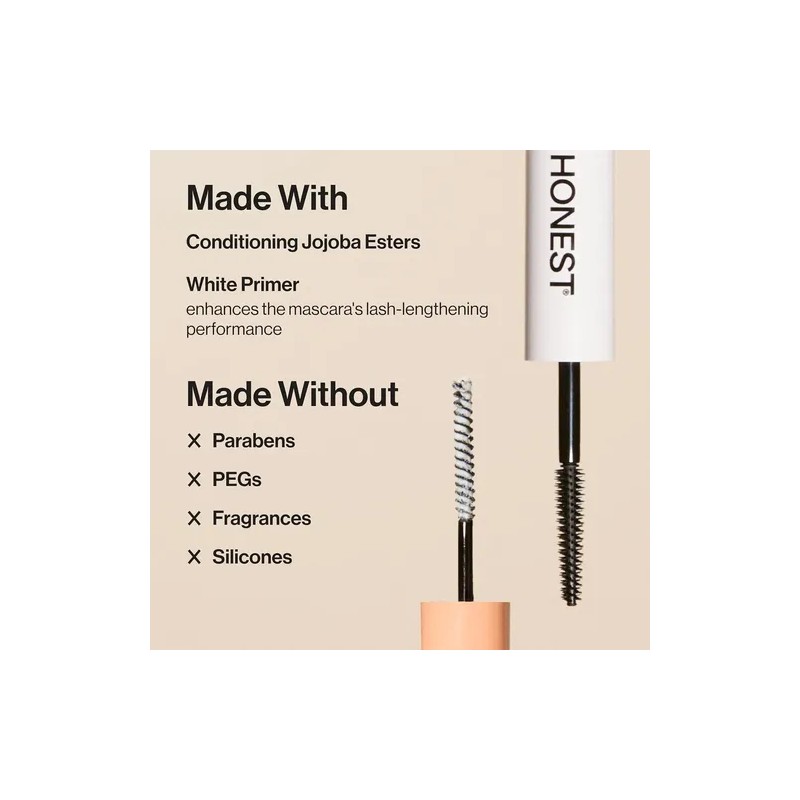 Máscara De Pestañas Honest Beauty 2 En 1 Extreme Length
