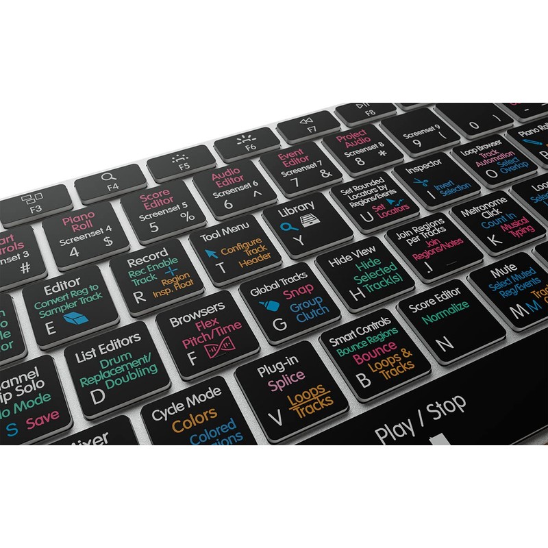 KB Covers Logic Pro Backlit Keyboard | Color-Coded Shortcuts for