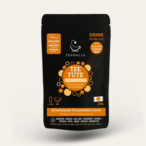 Teaballs Sample Bag with 20 Sample Packs for 40 Cups