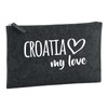 Huuraa Croatia My Love Toiletry Bag Gift 1 Litre Charcoal