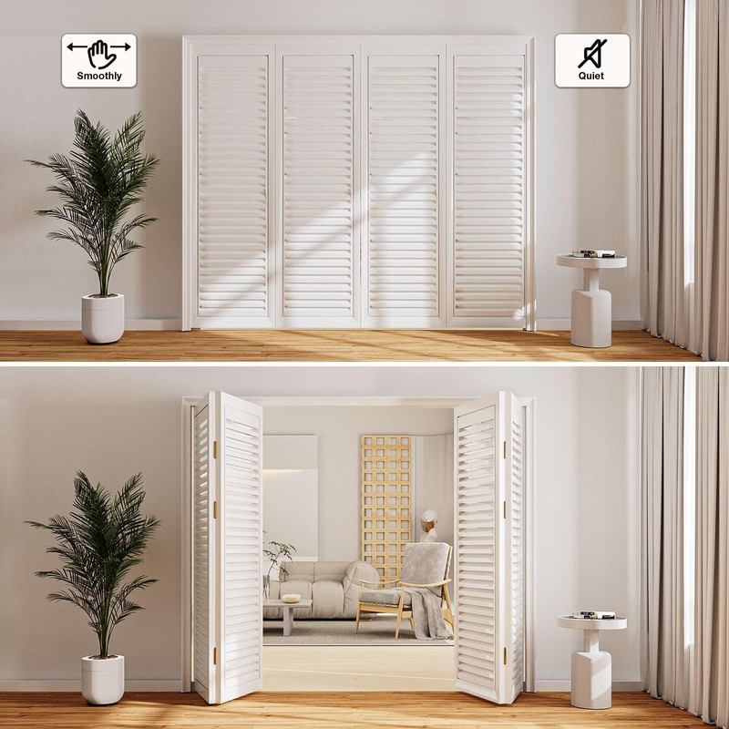 Bifold Door Hardware Kit, 48-Inch Bi-fold Closet Door Track Kit