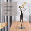Trumpet Player Figurine Modern Abstract Handcrafted Metal Musician Sculpture for