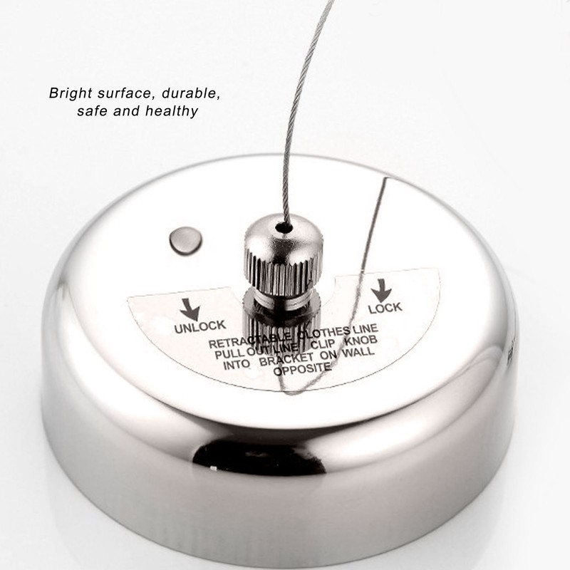 Retractable Clothesline 304 Stainless Steel Safety Auto Retraction Double Pulley