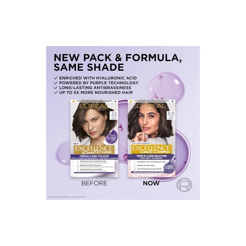 L'Oréal Paris Excellence Crème Permanent Hair Color, Ash Light Brown