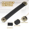 PATIKIL 5.6" Leather Drawer Pulls with Iron Sheet, 2 Pcs