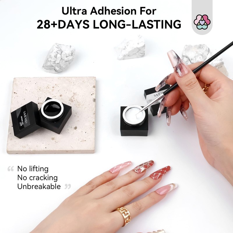 SAVILAND 2 PCS Spider Gel Set: Black & White Spider