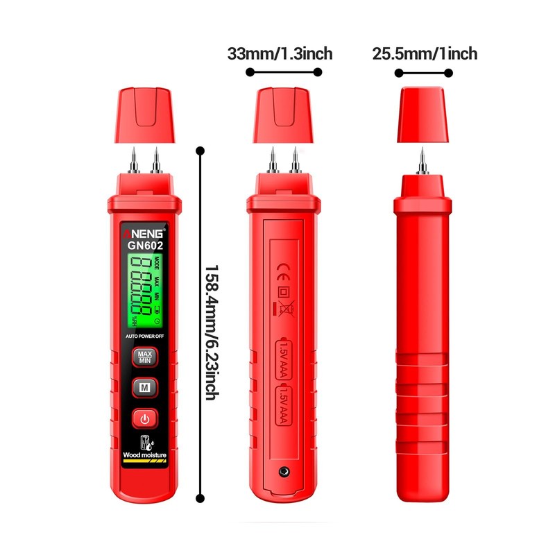Milageto Handheld Wood Moisture Meter,Intelligent Moisture Tester Accurate, Digital Building