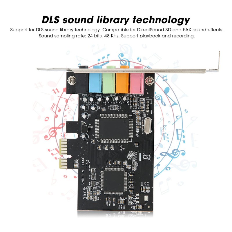 PCIE Sound Card, 6 Channel Surround Sound Computer Sound Card
