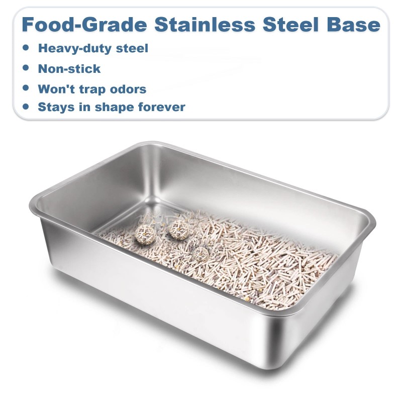 Generic Extra Large Cat Litter Box Stainless Steel Litter Box