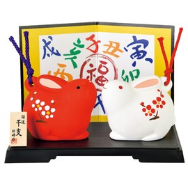 Kaiun Kouhaku Fukuzu (Red and White) 2.1 x 2.5 x 1.6 inches (5.3 x 6.4 x 4 cm)