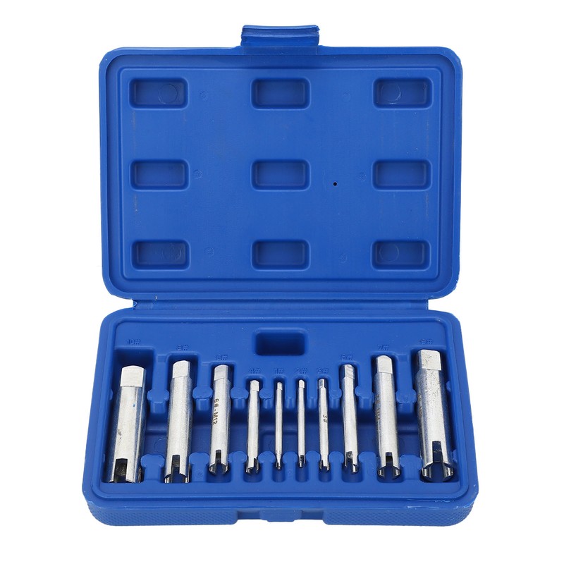 10Pcs Screw Tap Extractor Set Quenched Alloy Steel Broken Screw