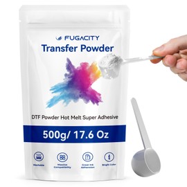 FugaCity DTF Powder Sublimation White Digital Transfer- 17.6 OZ/ 500g Hot Melt Adhesive DTF PreTreat Transfer Powder, Suitable for All DTF DTG Printers