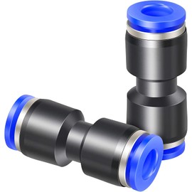 TAILONZ PNEUMATIC Blue Straight 2-Way 8MM Tube OD Push Connection Tube Quick Fitting Push Lock PU-8 (Pack of 10)