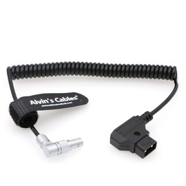 Alvin's Cables Rotatable Right Angle 2 Pin Male to D-Tap Coiled Power Cable for Vaxis 1000S Transmitter 9 Clock Direction 2 Pin