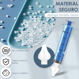Baby - 2 Units Nasal Washing Syringe for Babies Silicone - Nasal Aspirator for Babies - Baby Nasal Cleaner - Nasal Decongestant Suction 10ml - Reusable (Blue, 10 ml)