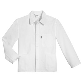 Uvex 125 Men's Work Jacket - White Men's Waistband Jacket - 100% Cotton - Straight Cuffs, White