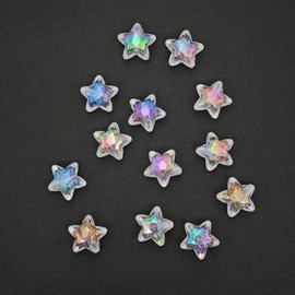 INSPIRELLE 50 Pieces Acrylic Large Star Beads 20mm Crystal AB Beads for Jewelry Craft Making