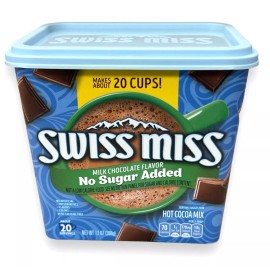 Swiss Miss Milk Chocolate Flavored No Sugar Added Hot Cocoa Mix 13 oz Canister