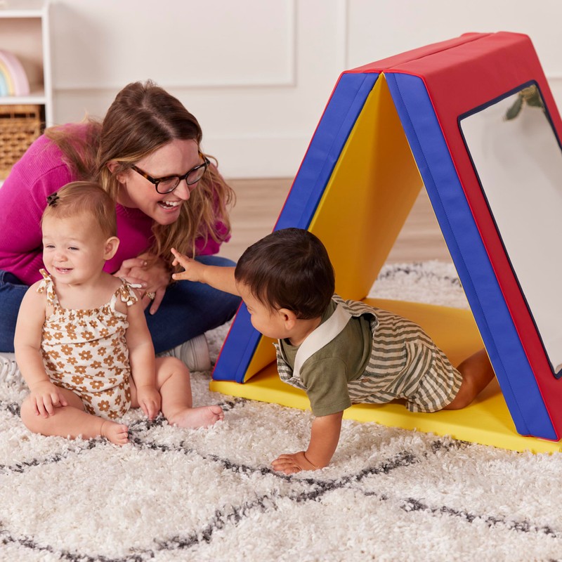 ECR4Kids SoftZone Folding Floor Mirror, Sensory Toy, Assorted