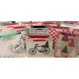 All in the cards inc. (A Target Brand) 80 Holiday Gift Bags Coordinating Christmas Gift Wrapping Bags Bulk Set 7" x 9"