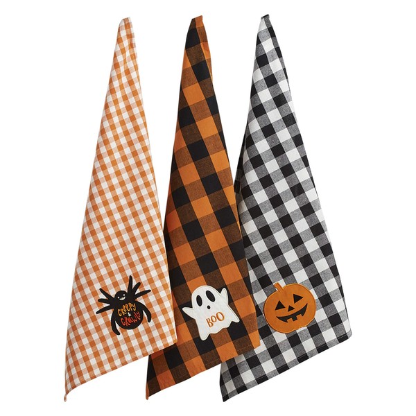 DII Boo Embellished (Set of 3) Halloween Dishtowel Set