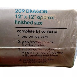 Kristi Kits Inc. New Vintage Betty Wilkinson Green Dragon 209 Latch Hook Kit Latchkits 12" x 12"