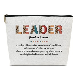 Leader Gifts Makeup Bag, Thank You Gifts for Retirement, Leaving, Teacher Appreciation, Women Cosmetic Bag for Purse, Stuff for Women Men