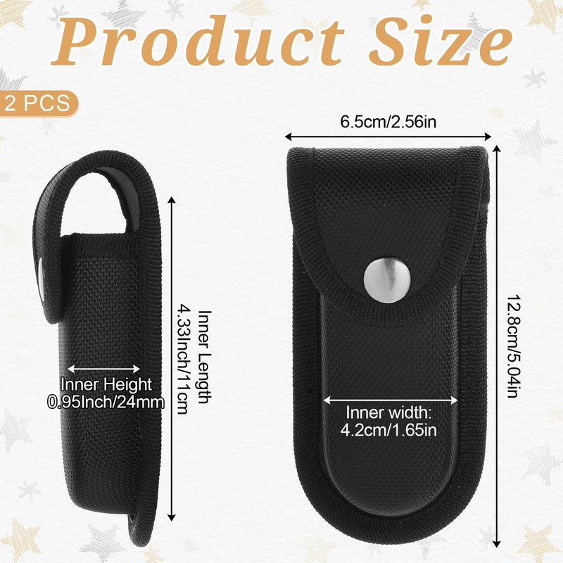 2 Packs Nylon Pocket Knife Sheath, Folding Knife Sheath, 4''