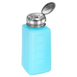 QUARKZMAN Lösungsmittel-Alkohol-Spender 250ml (8,5 Unzen) Drücken Sie die Flüssigkeitspumpflasche mit abdichtendem Edelstahldeckel für Acetonreiniger Politurentferner, Blau