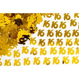 28g Gold 16th Birthday Confetti Foil Metallic Glitz Table Scatter Sprinkles Age Bday Party Decorations